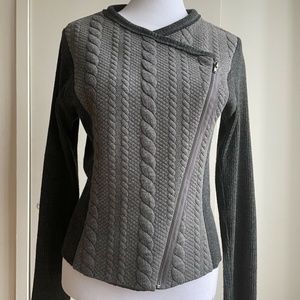 Gray Sweater Moto Style Jacket Size Women’s Small Made in USA